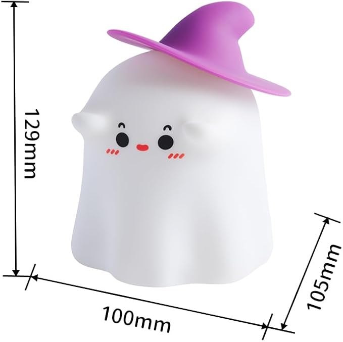 Ghost Night Light, Halloween Decor Cute Kids Night Light Magician Lamp Silicone Nightlight Rechargeable Table Lamp Dimmable Nursery Baby Nightlights Room Decor Christmas Halloween Gifts Cool Gadgets