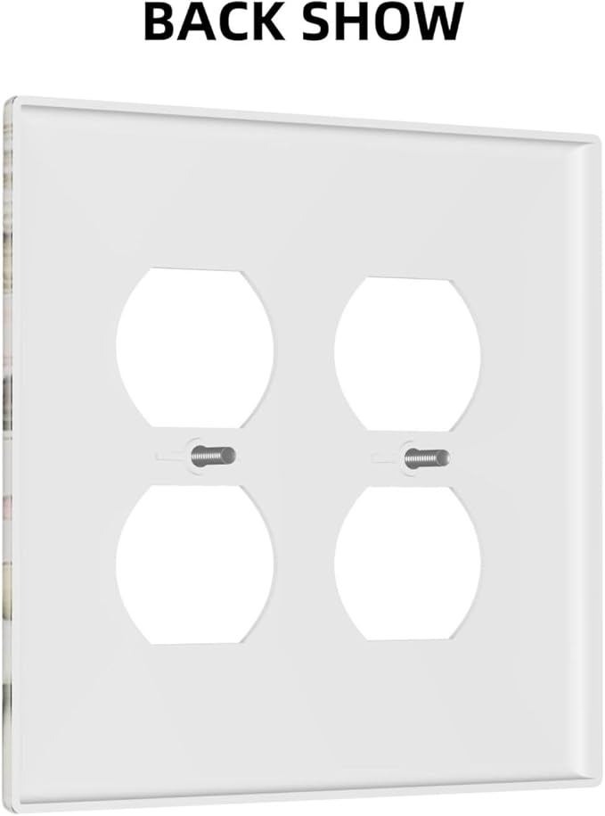 Beige/Cream Vintage Wildflower Flower Blossom 2 Gang Double Duplex Combo Wallplate Spring Garden Border Bloom Rustic Floral Receptacle Outlet Covers Two Gang Dual Device Light Switch Cover Faceplate