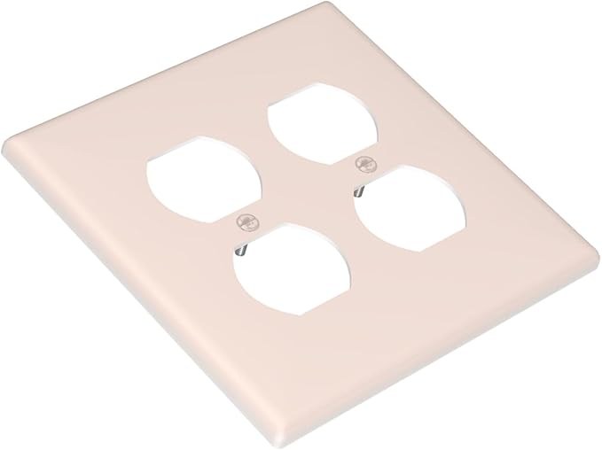 Beige 2 Gang Double Duplex Receptacle Combo Outlet Light Switch Cover Wall Plate Electrical Faceplate Decorative Dual Device Switchplate