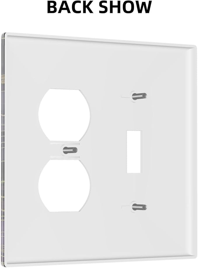 Modern Boho Vintage Gold Purple Dark Floral Modern Abstract Flowers Wallplates 1 Toggle 1 Duplex Electrical Gfci Faceplate Decorative Light Switch Covers Switch Plate for Bedroom Living Room Decor