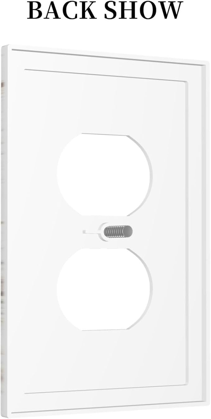 Decorative Outlet Covers White Brown Marble Abstract Modern Luxury 1 Gang Duplex Light Switch Cover Plate Electrical Switch plates WallPlates Socket Covers for Bathroom Kitchen Decor