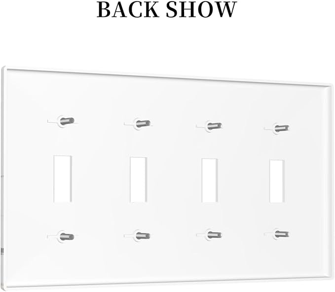Floral Watercolor Wildflower Dandelion Plant Light Switch Covers Quad Toggle Electrical Faceplate 4 Gang Wall Plate Decorative Switch Plates for Farmhouse Bed Room Decor