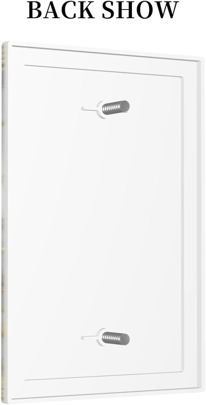Luxurious White Gold Marble Patterns Abstract Light Switch Cover Plate 1 Gang No Device Blank Electrical Wall Plates Faceplate Decorative Switch Plate Covers for Bathroom Kitchen Decor