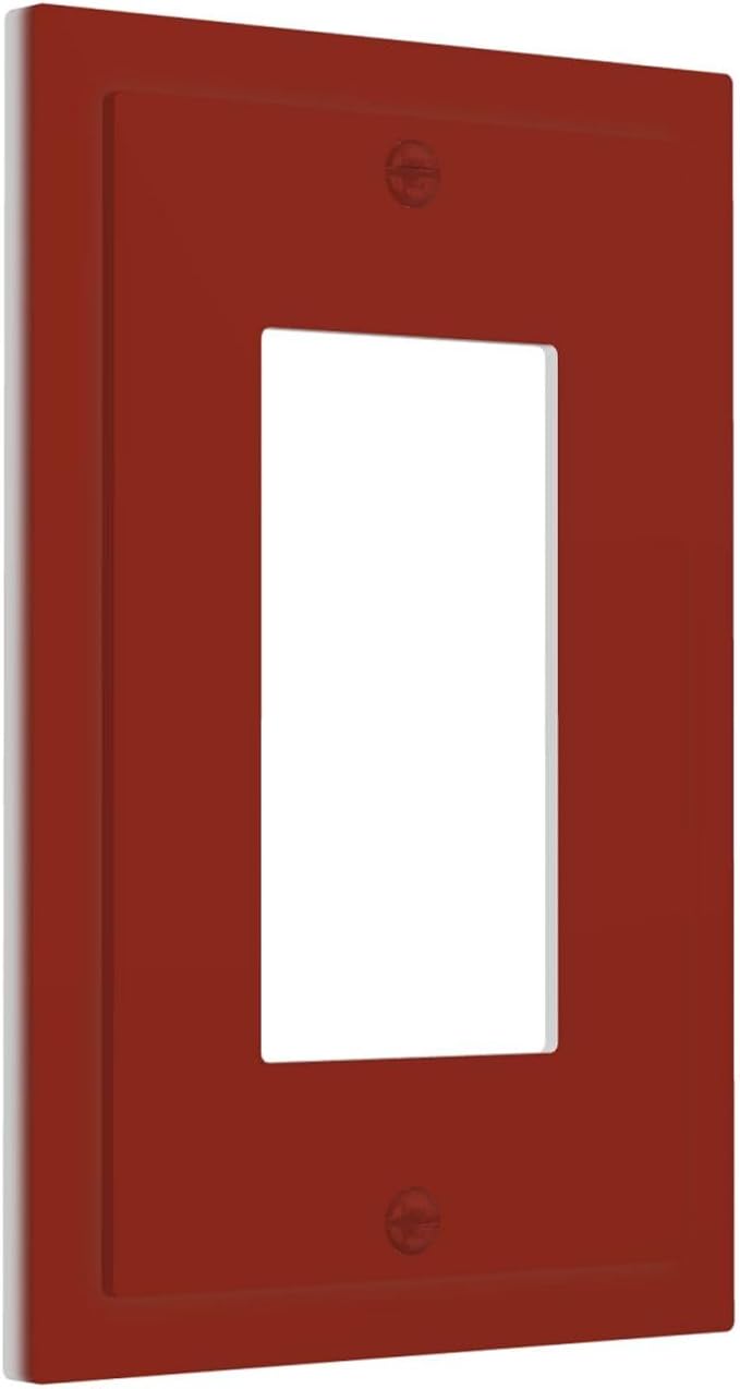 Decorative Thick Maroon Red 1 Gang Decorator Light Switch Wall Plate Cover Electrical Solid Colored Brown Wine Grape Red GFCI/Rocker Outlet Switches Face Wall Plate Cover