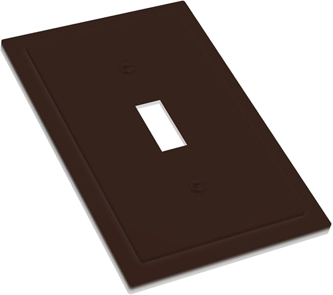 Decorative Toggle Brown 1 Gang Light Switch Cover, Mocha Coffee Single Wall Plate, Dark/Thick Brown Electrical Switch Face Wallplate One Gang
