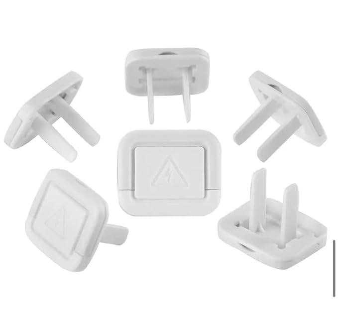 Baby Proofing Outlet Covers, 30 Pack Child Safety Socket Plug Protectors for Electrical Outlets, White Square Socket Covers with Hidden Handle, Toddler Proof Outlet Caps for Home Safety