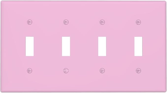 Purple 4 Gang Quad Toggle Light Switch Cover Decorative Electric Decorative Quadruple Device Switch Face Wall Plate Screwless