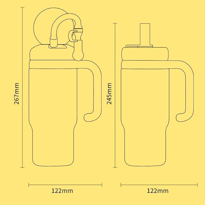 Stainless Steel Whale Fountain Tumbler with Handle, Drinking Cup with Whale Squirt, 24oz Whale Water Bottle Two Silicone Soft Tip, Leak-Proof Whale Fountain Tumbler for Kids Teens Adults (C-Yellow)