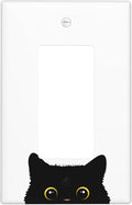 Cute Cat Black Single Gang Rocker Light Switch Cover Plates Decorative Outlet Covers, 1 Gang Rocker Wall Plate