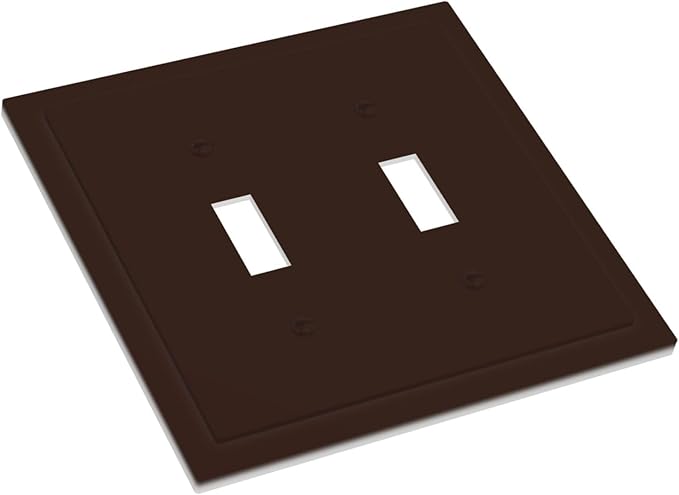 Coffee Brown Decorative 2 Gang Toggle Outlet Light Switch Cover Double Device Wall Plate Electrical Faceplate Dual Device Switchplate