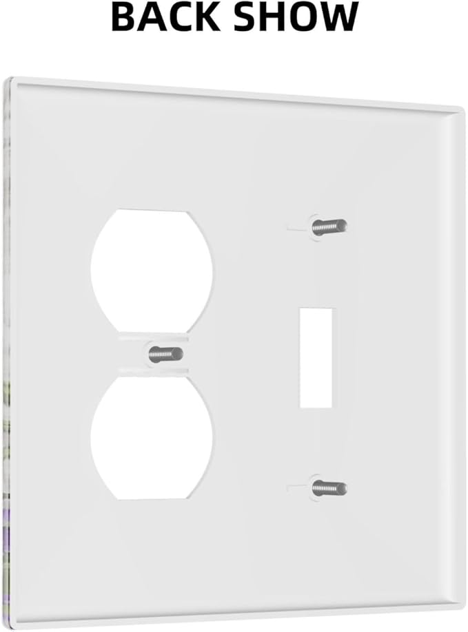 Purple Lavender Rustic Wooden Flowers Floral Plant Wallplates 1 Toggle 1 Duplex Switch Plate Electrical GFCI Faceplate Decorative Light Switch Covers for Farmhouse Living Room Decor