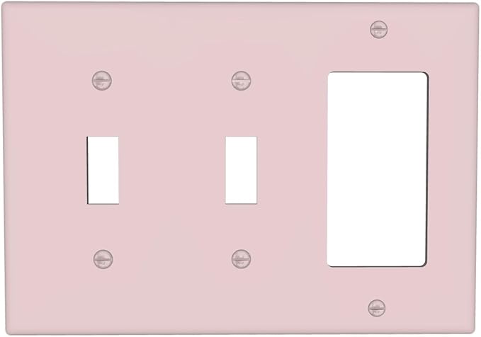 Rose Purple Pink 3 Gang 2 Toggle 1 Rocker/GFCI/Decorator Combination Light Switch Plate Decorative Triple Toggle Wall Plate Cover Electrical Switch Face Plate