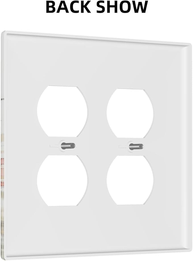 Watercolor Wild Flower Floral Daisy Plant Outlet Covers 2 Gang Double Duplex Decorative Light Switch Covers Electrical Wallplates Socket Faceplate for Bedroom Living Room Decor