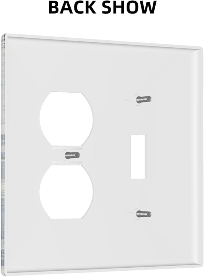 Wallplates Blue Grey Marbling Modern Abstract Design 1 Toggle 1 Duplex Switch Plate Electrical GFCI Faceplate Decorative Light Switch Covers for Bedroom living Room Decor