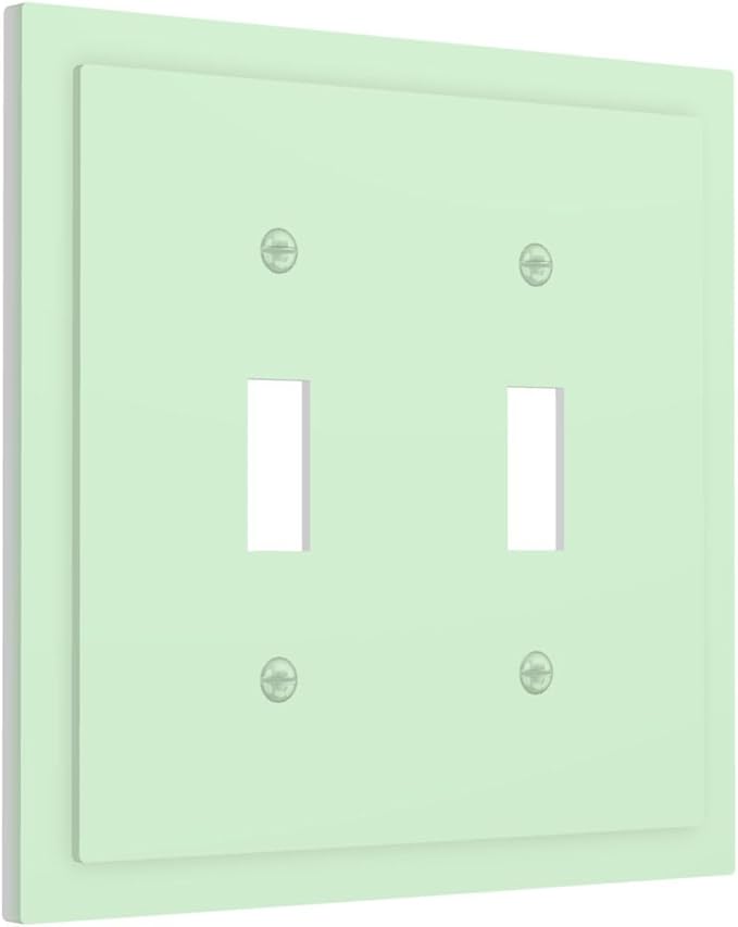 Green Decorative 2 Gang Toggle Outlet Light Switch Cover Double Device Wall Plate Electrical Faceplate Dual Device Switchplate