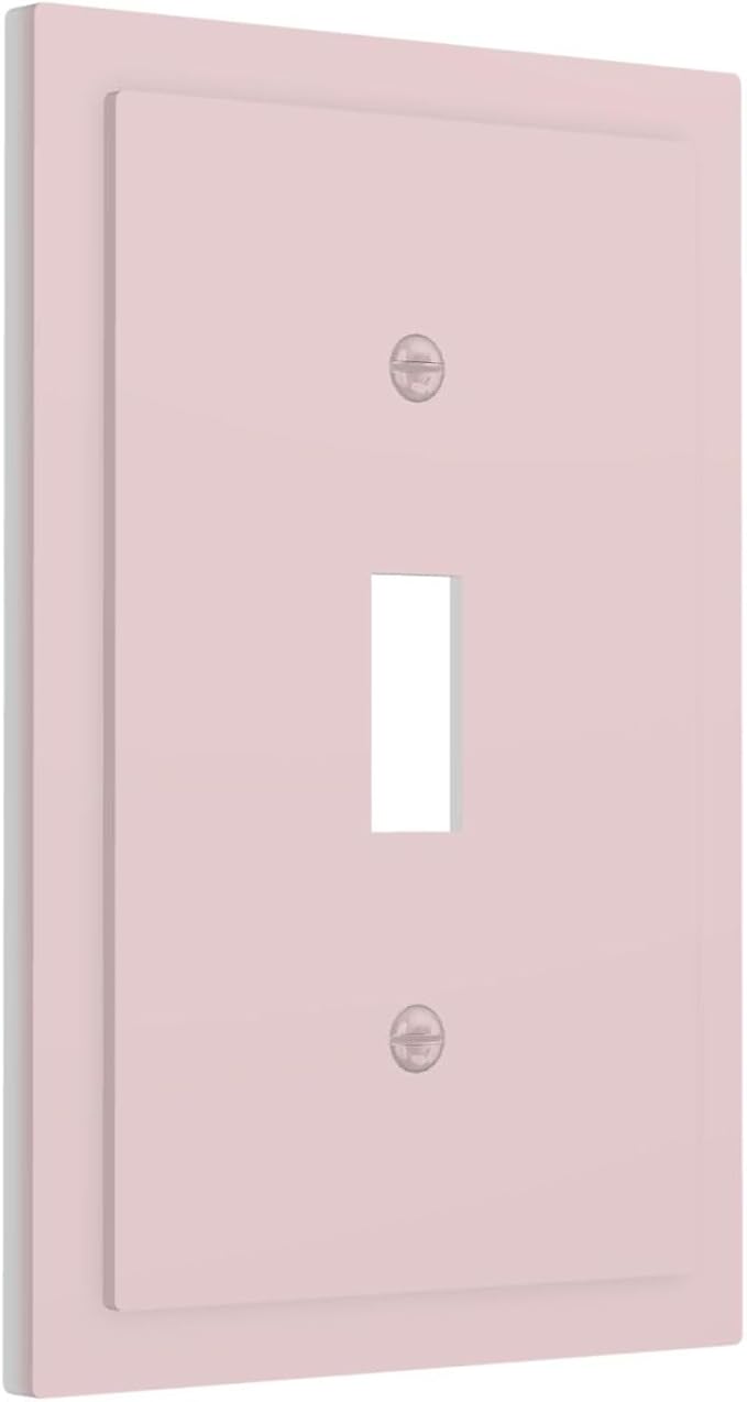 Pink 1 Gang Light Switch Cpver Outlet Covers Decorative Single Toggle Wall Plate Cute Trendy Funky Girl Girly Woman Electrical Switchplate Faceplate