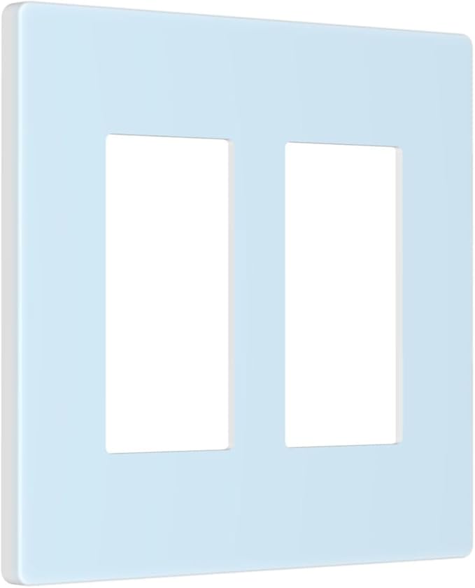 Aqua/Teal 2 Gang Double GFCI Decorator Rocker/decorator Light Switch Cover Decorative Outlet Wall Plate Electrical Faceplate Screwless