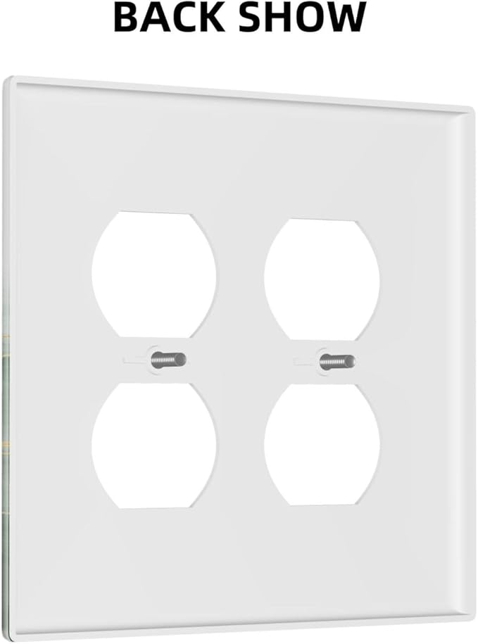 Decorative Light Switch Cover Plate Green Gold Leaf Marble Modern Abstract 2 Gang Decorative Switch Plates 1 Toggle Duplex Combo Outlet Covers GFCI Plug Covers Wallplates for Kitchen Bathroom Decor