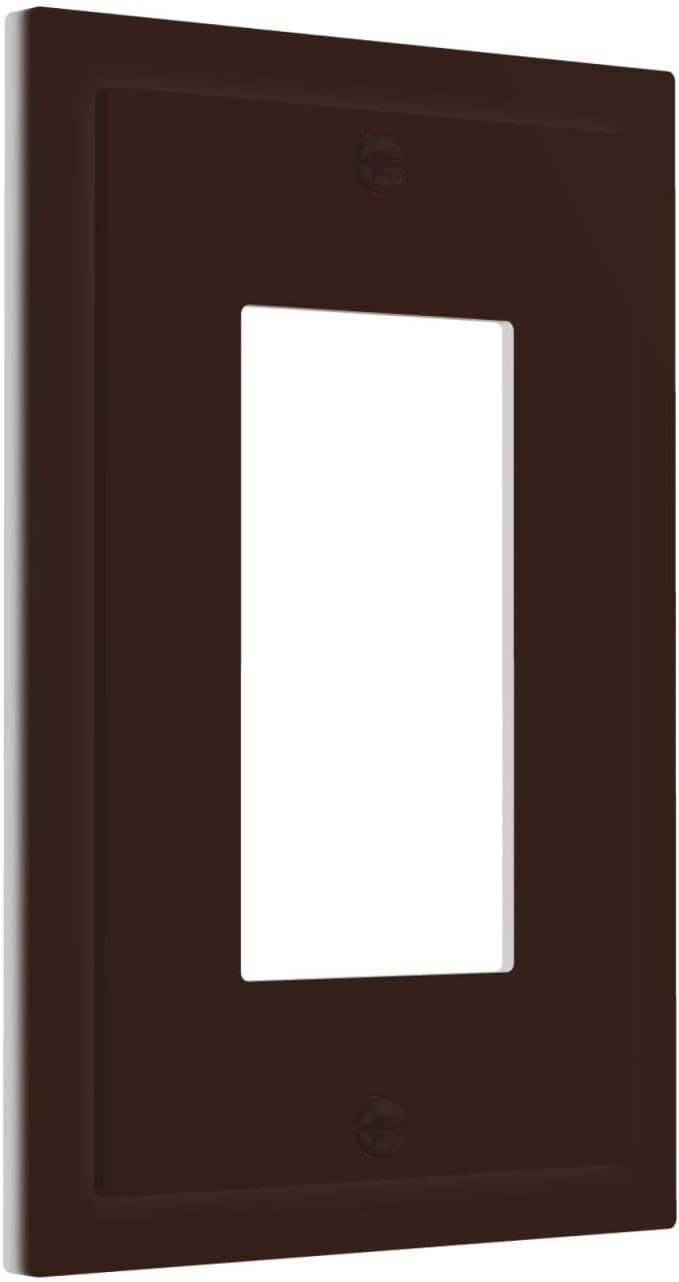 Decorative Walnut Brown 1 Gang Decorator Outlet Light Switch Cover, Electrical Tan Outlet Covers Coffee Matte Brown Electric GFCI Switch Face Wall Plate Jumbo Size