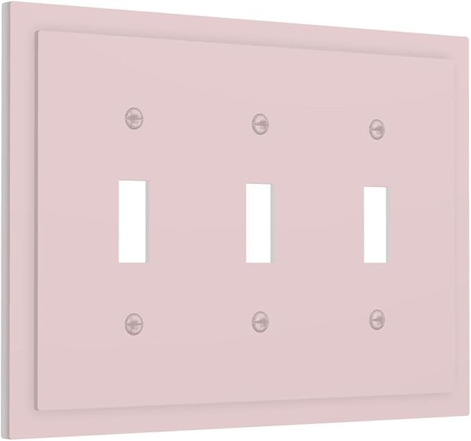 Pink 3 Gang Light Switch Plate Decorative Triple Toggle Wall Plate Cover Cute Electrical Faceplate Switch Face Plate