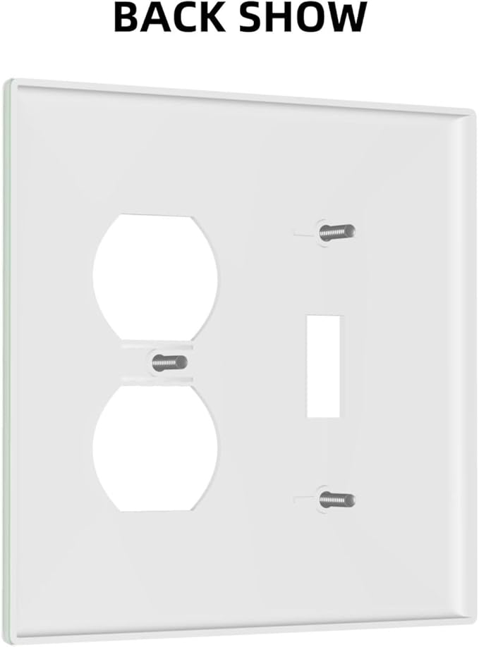 Green 2 Gang Single Toggle/Duplex Combo Outlet Light Switch Cover, Combo 1-Toggle 1-Dimmer Decorator Wall Plate Electrical Faceplate