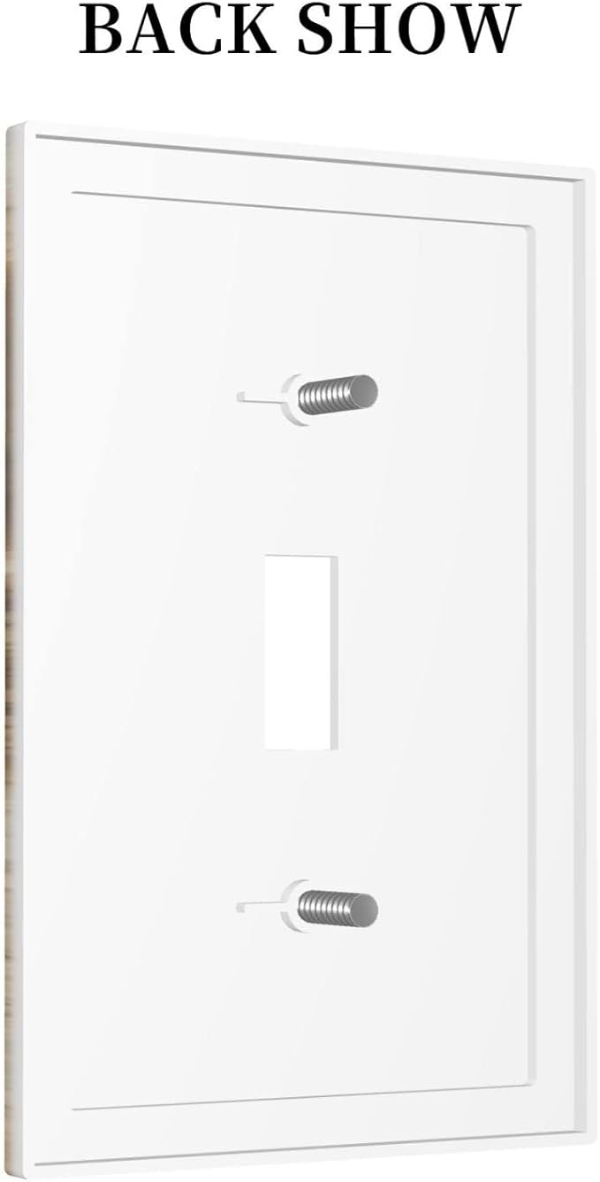 Rustic Farmhouse Cabin Barn Fade Brown Wood 1 Gang Light Switch Plate Decorative Single Toggle Wall Plate Cover Electrical Switchplate Faceplate For Old Hardwood Floor Plank Bedroom Room Decorate