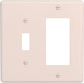 Decorative Solid Yellow Beige 2 Gang Combination Single Toggle with One Rocker/GFCI Light Switch Cover Thick Tan/Cream 1-Toggle 1-Decorator Wall Plate GFCI Combo Receptacle Outlet Faceplate Covers