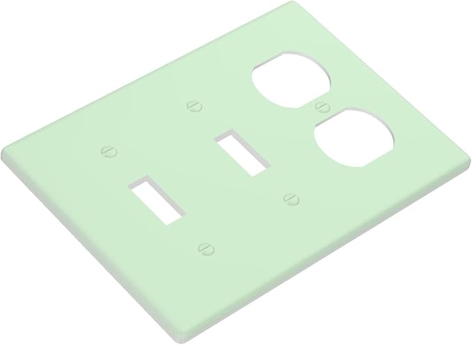 Green 3 Gang 2 Toggle 1 Duplex Combination Light Switch Plate Decorative Triple Toggle Wall Plate Cover Electrical Faceplate Switch Face Plate