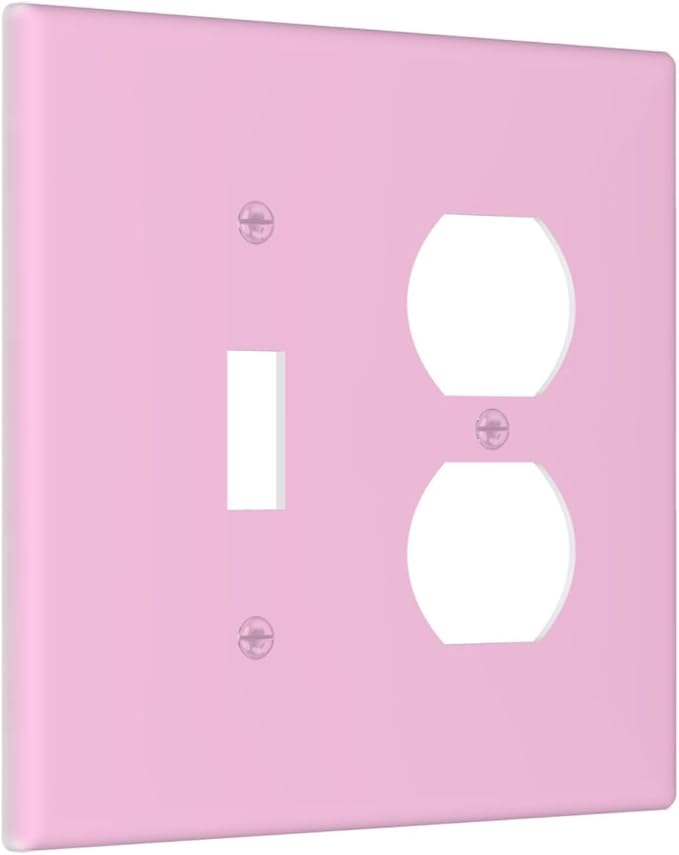 Decorative Solid Purple 2 Gang Single Toggle/Duplex Combo Outlet Light Switch Cover, Elegant Lavender Purple Combination 1-Toggle 1-Decorator Receptacle Combination Face Wall Plate Cover
