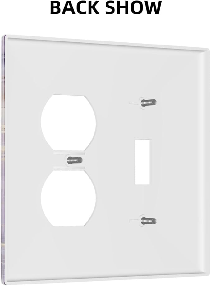 Luxury Marble Texture Purple And Gold Abstract Print Wallplates 1 Toggle 1 Duplex Switch Plate Electrical GFCI Faceplate Decorative Light Switch Covers for Bathroom Home Decor