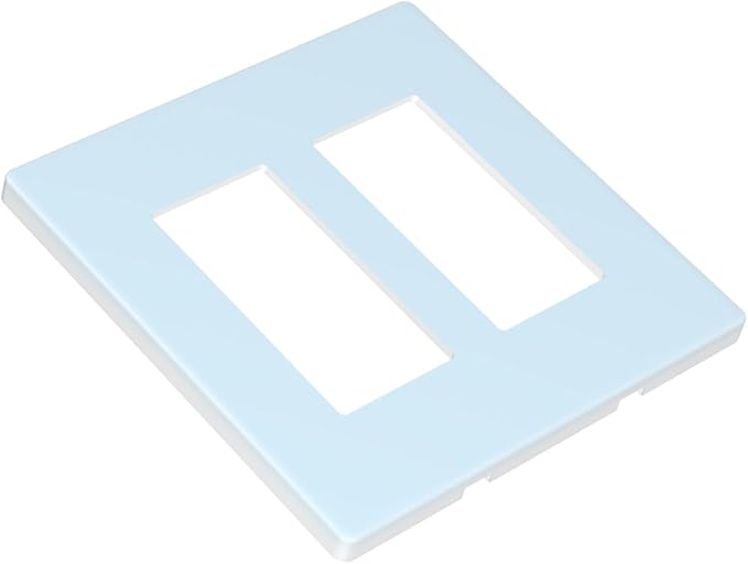 Aqua/Teal 2 Gang Double GFCI Decorator Rocker/decorator Light Switch Cover Decorative Outlet Wall Plate Electrical Faceplate Screwless