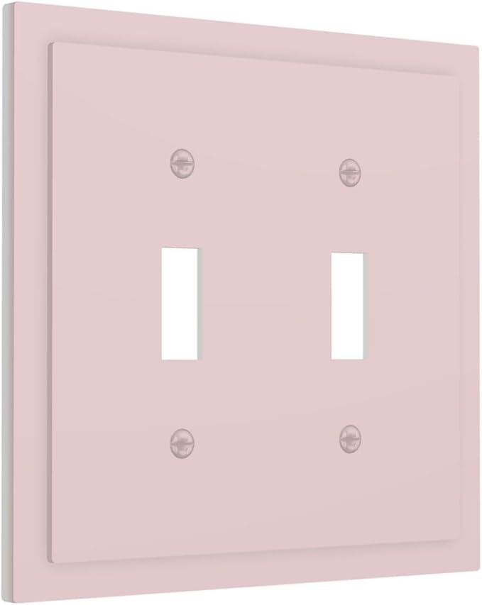 Cute Rose Pink Decorative 2 Gang Toggle Outlet Light Switch Cover Romantic Girl Girly Double Device Wall Plate Electrical Faceplate Dual Device Switchplate