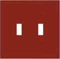 Wine Red Decorative 2 Gang Toggle Outlet Light Switch Cover Colored Watercolor Solid Double Device Wall Plate Electrical Faceplate Dual Device Switchplate (Solid Red)