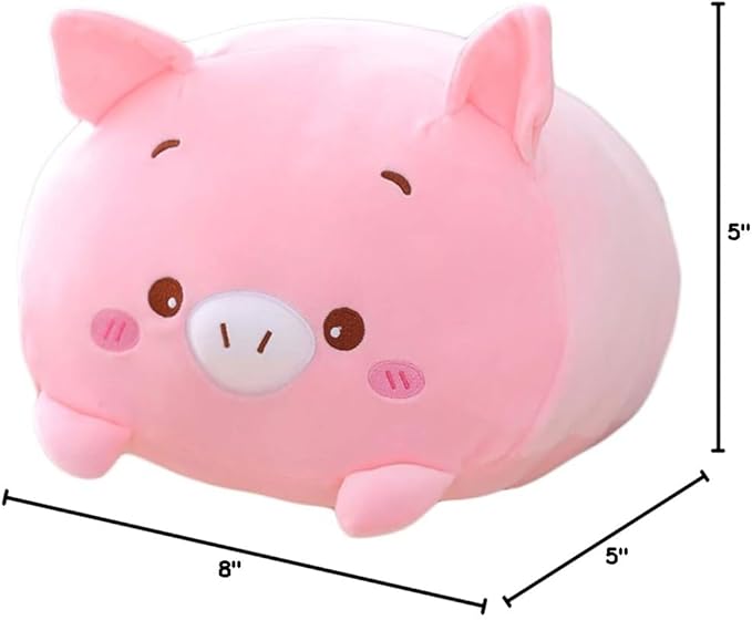 Pig Plush Stuffed Animal, Cute Pink Pig Plushie Toy Gifts for Kids Birthday, Valentine, Christmas, 8inch