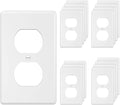 1-Gang Duplex Outlet Wall Plate Cover for Electrical outlets Unbreakable Polycarbonate Thermoplastic Outlet Cover Plate Receptacle Cover, Light Switch Cover, White, 20 Pack