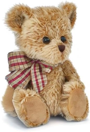 Bearington Baby Shaggy The Small Teddy Bear Stuffed Animal - 11" Soft Brown Plush Toy with Classic Vintage Look - Adorable Cuddly Teddy Bear for Infants - Stuffed Bears Plush Gift for Kids