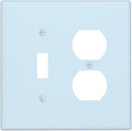 Light/Royal Blue 2 Gang Single Toggle/Duplex Combo Outlet Light Switch Cover, Teal Turquoise Navy Blue Combination 1-Toggle 1-Decorator/Receptacle Wall Plate Electrical Faceplate Covers