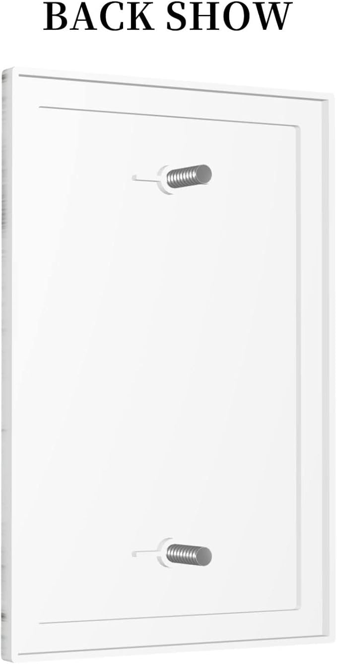 Grey White Wood 1 Gang Light Switch Cover No Decive Blank Wall Plate Decorative for Teen Kids Boys Bathroom Home Bedroom Art Panel Decorate 5" x 3
