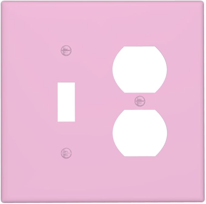 Decorative Solid Purple 2 Gang Single Toggle/Duplex Combo Outlet Light Switch Cover, Elegant Lavender Purple Combination 1-Toggle 1-Decorator Receptacle Combination Face Wall Plate Cover