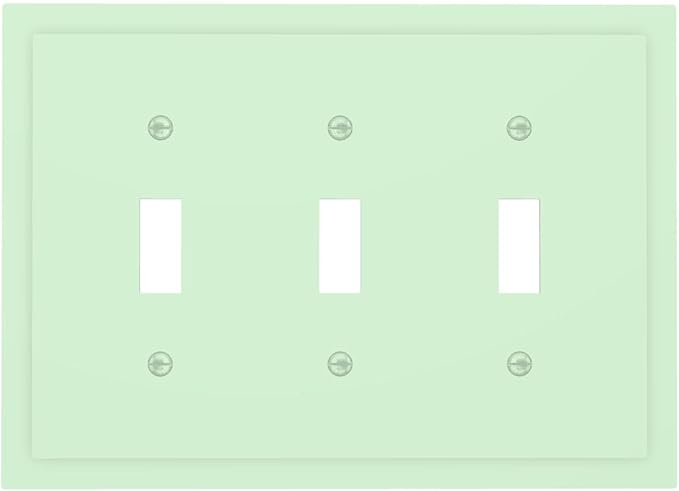 Green 3 Gang Light Switch Plate Decorative Triple Toggle Wall Plate Cover Electrical Faceplate Switch Face Plate