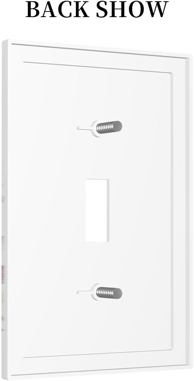 Floral Pink Watercolor Wildflowers Plant Flower Decorative Light Switch Cover 1 Gang Single Toggle Device Electrical Faceplate Switchplates Decorator Outlet Wall Plate for Bedroom Living Room Decor