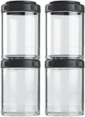 BlenderBottle GoStak, 150cc, 2-Pack | Twist n' Lock | Storage Jars | Black