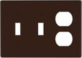 Coffee Brown 3 Gang 2 Toggle 1 Duplex Combination Light Switch Plate Decorative Triple Toggle Wall Plate Cover Electrical Faceplate Switch Face Plate