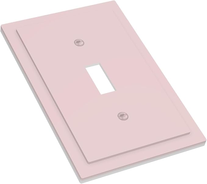 Pink 1 Gang Light Switch Cpver Outlet Covers Decorative Single Toggle Wall Plate Cute Trendy Funky Girl Girly Woman Electrical Switchplate Faceplate