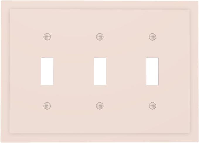 Beige 3 Gang Light Switch Plate Decorative Triple Toggle Wall Plate Cover Electrical Faceplate Switch Face Plate