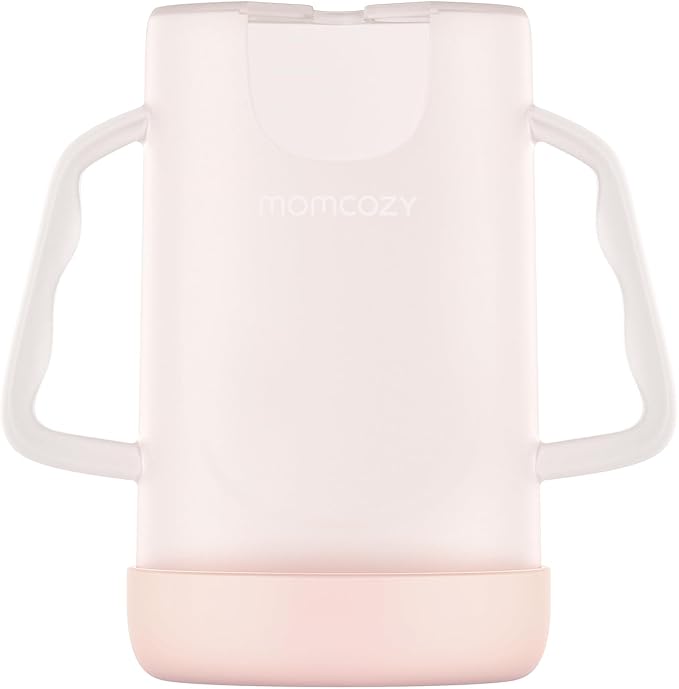 Momcozy Baby Pouch Holder No Squeeze, Baby Food & Juice Box Holder, Mess-Free, Easy Grip for Self-Feeding, BPA-Free & DEHP-Free, Must-Have for Babies, Pink