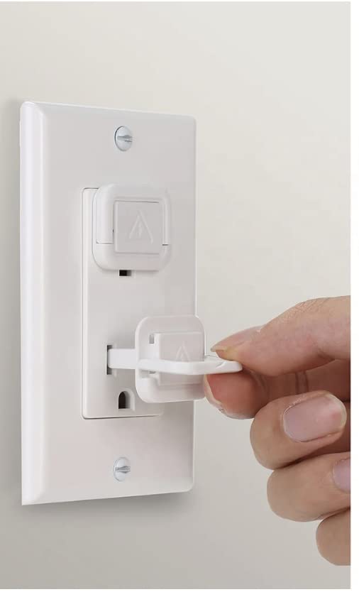 Baby Proofing Outlet Covers, 30 Pack Child Safety Socket Plug Protectors for Electrical Outlets, White Square Socket Covers with Hidden Handle, Toddler Proof Outlet Caps for Home Safety