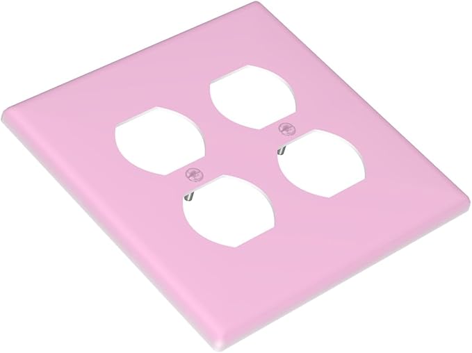 Lavender Purple 2 Gang Double Duplex Receptacle Combination Outlet Light Switch Cover Wall Plate Elegant Trendy Funky Modern Electrical Dual Device Switch Face Wall Plate