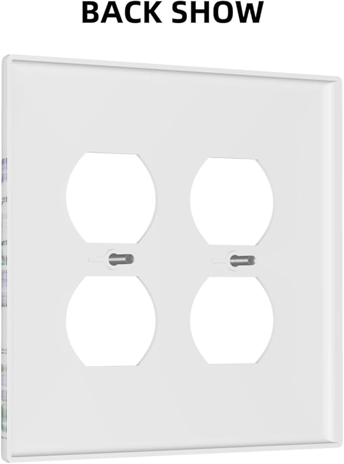 Lavender Wildflowers Purple Flowers Plant Floral Outlet Covers 2 Gang Double Duplex Decorative Light Switch Covers Electrical Wallplates Socket Faceplate for Bedroom Living Room Decor