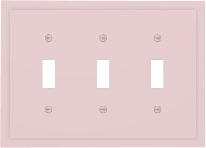 Pink 3 Gang Light Switch Plate Decorative Triple Toggle Wall Plate Cover Cute Electrical Faceplate Switch Face Plate